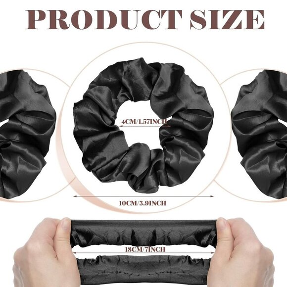 Silk Satin Hair Scrunchies 80 pcs Elastic Bands Large Ponytail Hair Accessories main image 5